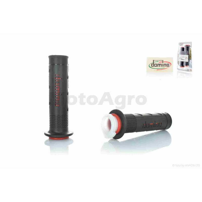 Грипси (ручки керма)  універсальні  #3  "DOMINO"  (чорно-жовтогарячі)