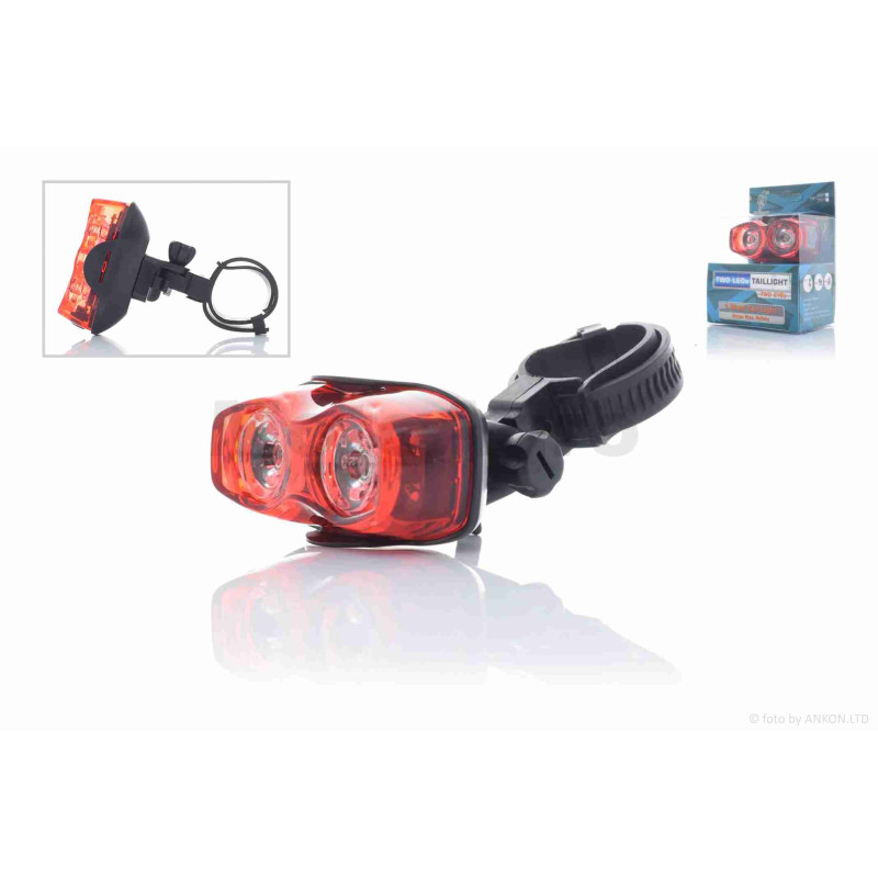 Габарит задній вело  2 діода  3 режими, 2хААА  #DEN-037