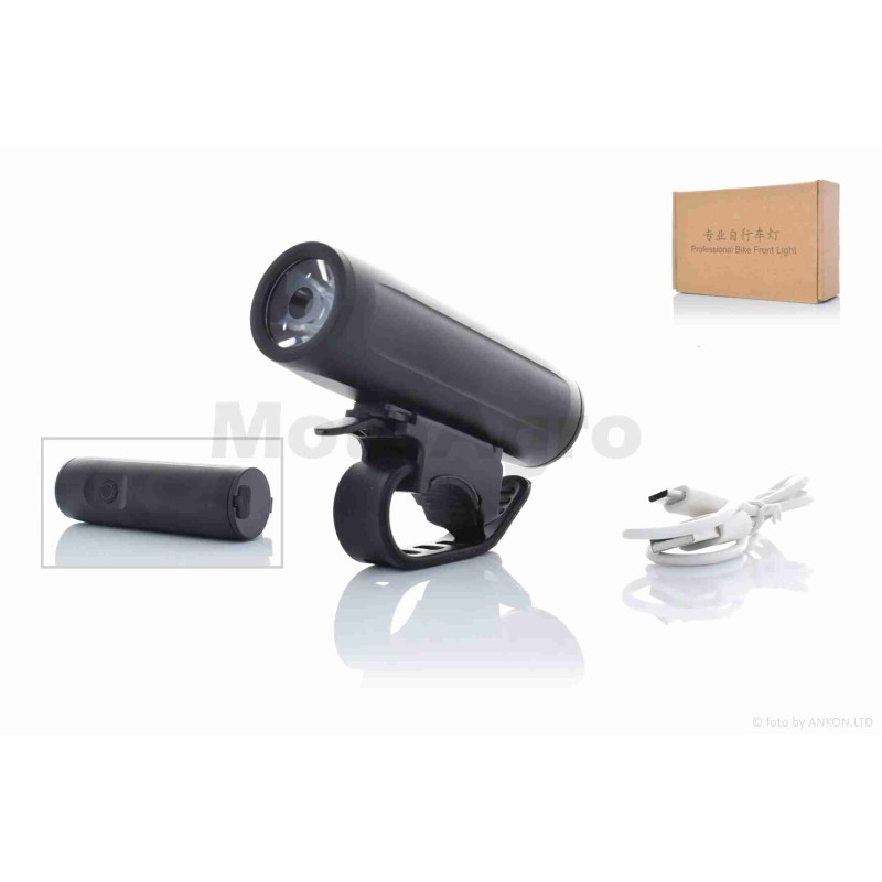 Фара велосипеда USB алюміній 2 режими +flash #DEN-055