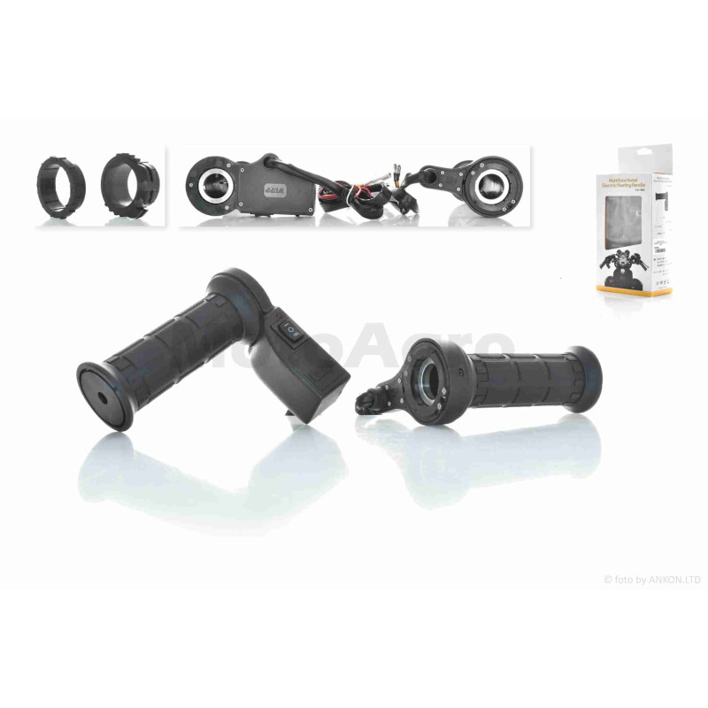 Грипси (ручки керма)  універсальні, з підігрівом  #60  (2 режими 50/70C, USB, адаптери троса)