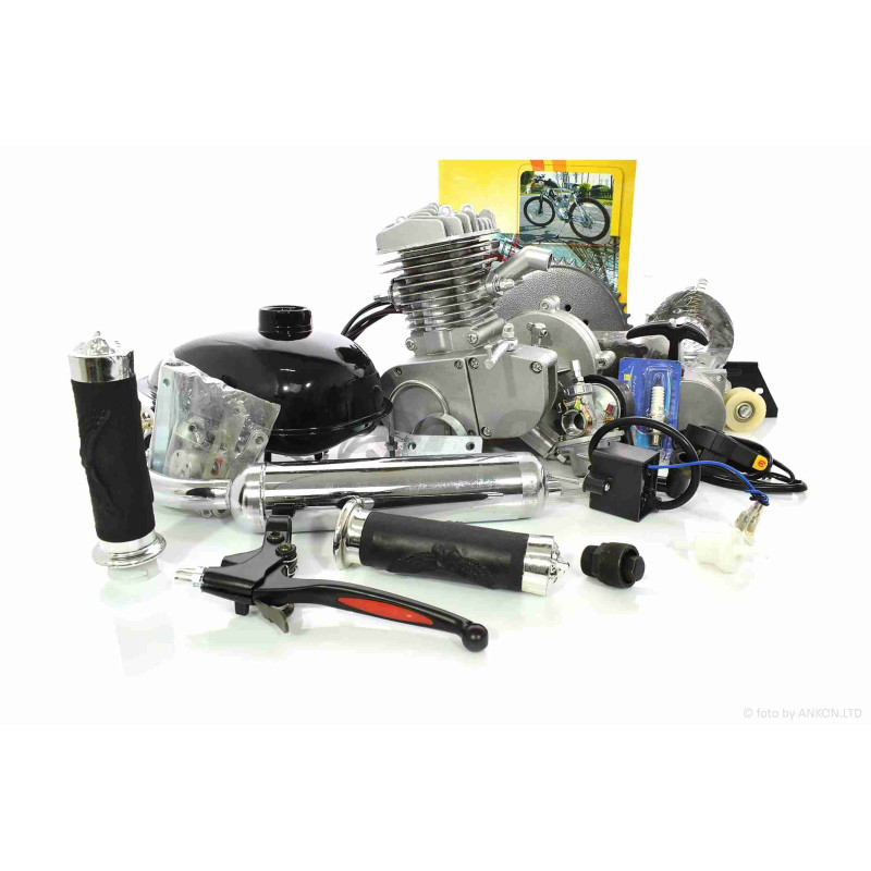 Двигун  веломотор  2T  80сс  ручний стартер, у зборі