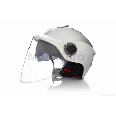 Шолом відкритий (мото 50cc/вело/самокат) "DAVID" ( S309 сріблястий глянцевий регулятор розміру AT-26628