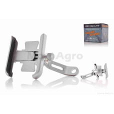 Тримач для телефону кріплення під дзеркало алюмінієвий хром.