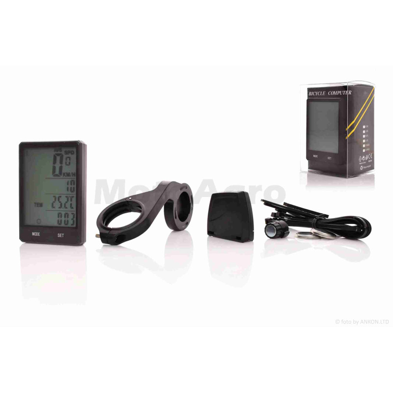 Велокомп'ютер бездротовий  E12  зелене підсвічування  #MB-005