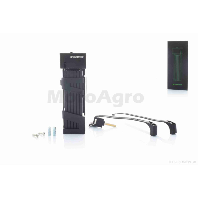 Замок протиугінний пластиновий  L1000, два ключі, кріплення на раму  "JINJIAN"  #SUO-018