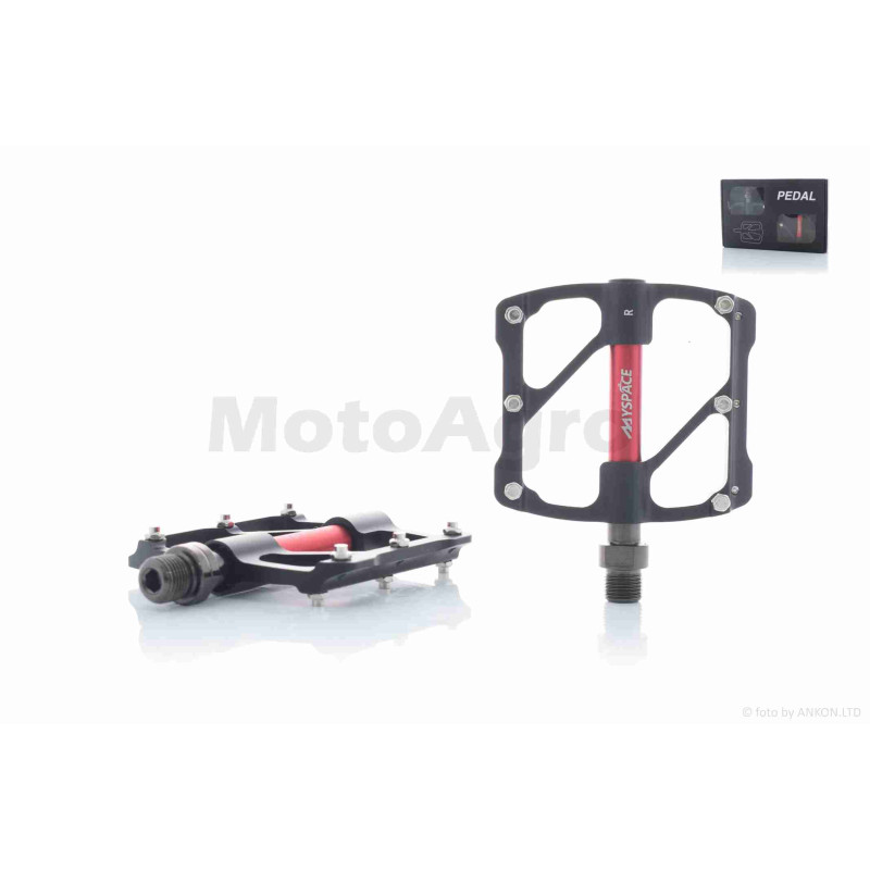 Педалі вело  алюмінієва основа, промпідшипник (чорні)  "MYSPACE"  #JTB-011