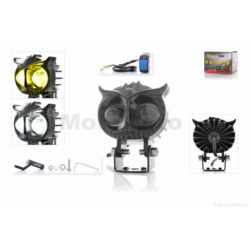 Фара додаткова  діодна  пугач, 65-53mm, 9-60V, IP67, біле/жовте світло  #LPS-814-PRO  "LIPAI"