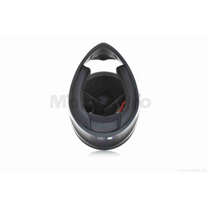 Шолом інтеграл  "DAVID"  (#D820, чорний глянсовий, XL, ABS, червоний спойлер)