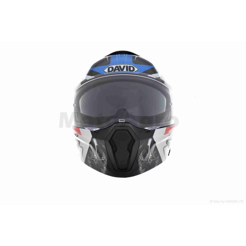 Шолом трансформер  "DAVID"  (#D809A, чорний глянсовий, XL, окуляри, ABS)