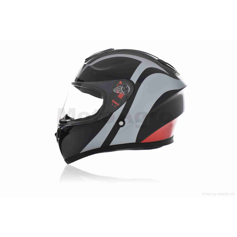 Шолом інтеграл  "DAVID"  (#D820D, чорно-сіро-червоний, XL, ABS)