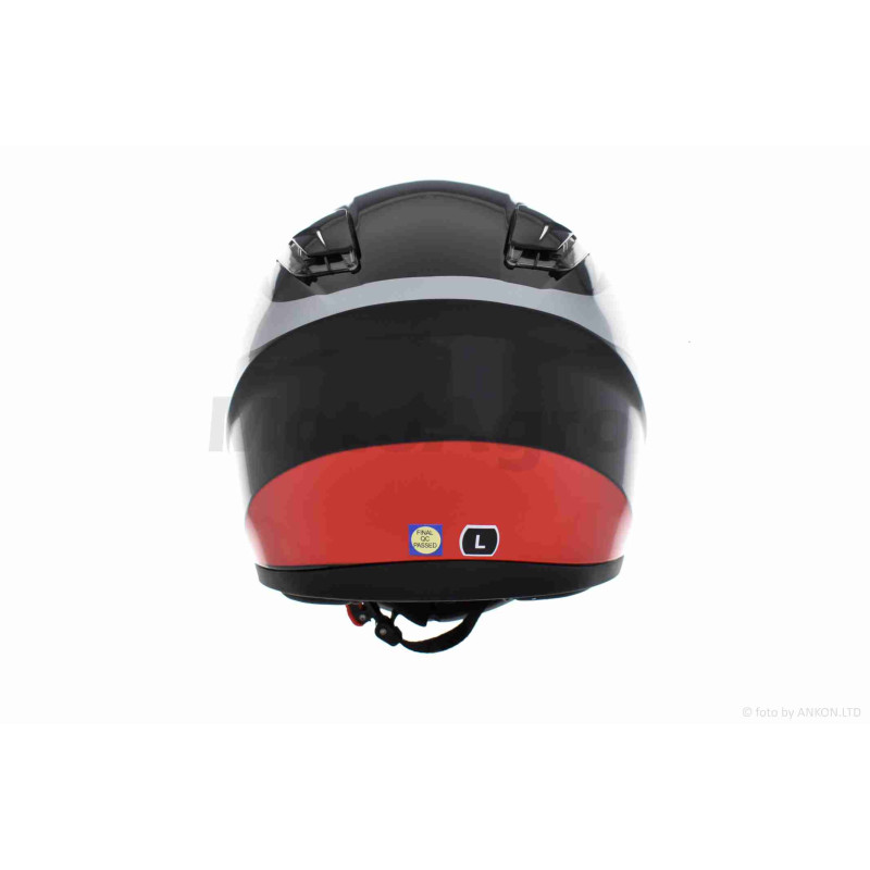 Шолом інтеграл  "DAVID"  (#D820D, чорно-сіро-червоний, XL, ABS)