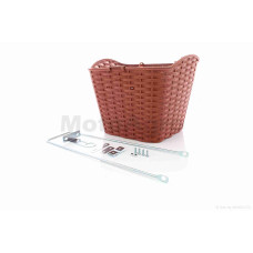 Кошик на велосипед пластик (коричневий плетений)