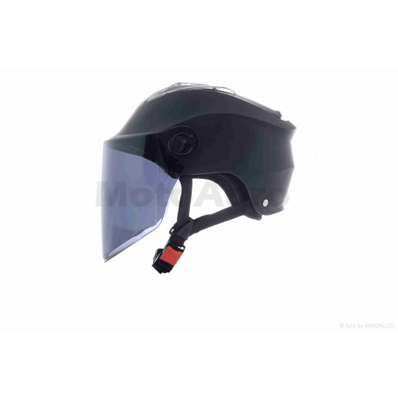 Шолом відкритий  "DAVID"  (#S309, чорний матовий, тонований візор, M-XL)  ABS