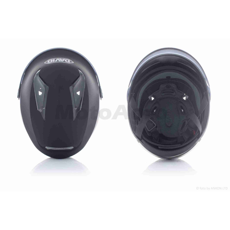 Шолом відкритий  "DAVID"  (#S309, чорний матовий, тонований візор, M-XL)  ABS