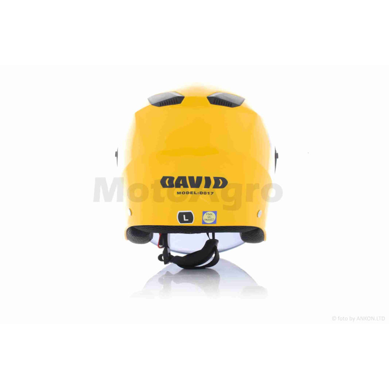 Шолом відкритий  "DAVID"  (#D017, жовтий, тонований візор Willys Star, L, ABS)