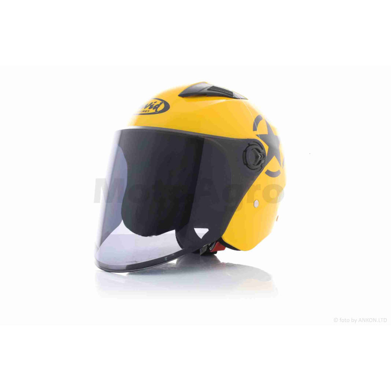 Шолом відкритий  "DAVID"  (#D017, жовтий, тонований візор Willys Star, M, ABS)