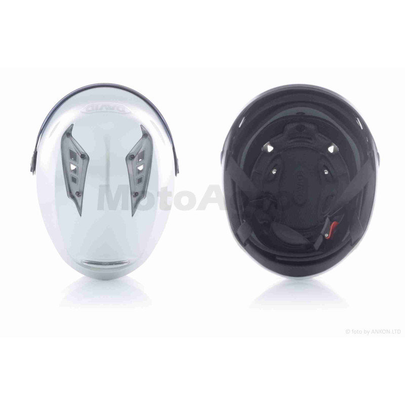 Шолом відкритий  "DAVID"  (#S309, сріблястий глянсовий, тонований візор, M-XL, ABS)