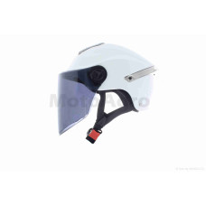 Шолом відкритий "DAVID" ( S307 білий глянсовий тонований візор регулятор розміру) ABS