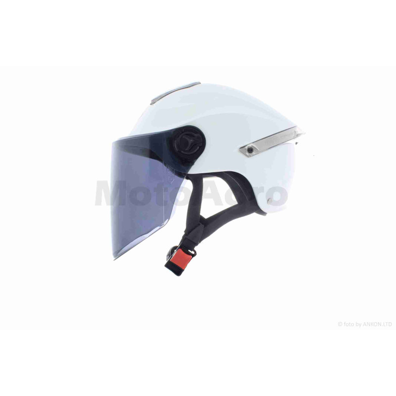 Шолом відкритий  "DAVID"  (#S307, білий глянсовий, тонований візор, M-XL, ABS)