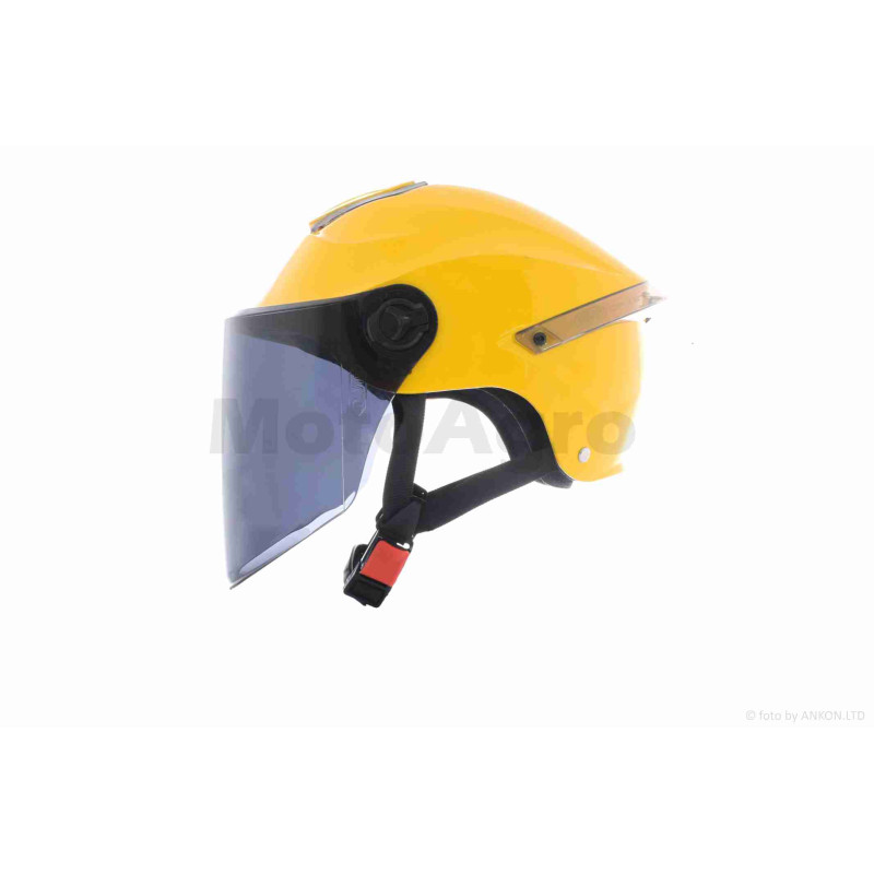 Шолом відкритий  "DAVID"  (#S307, жовтий глянсовий, тонований візор, M-XL, ABS)