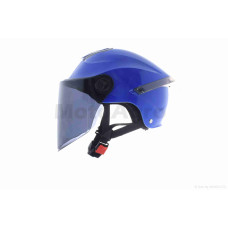 Шолом відкритий "DAVID" ( S307 синій глянсовий тонований візор регулятор розміру) ABS