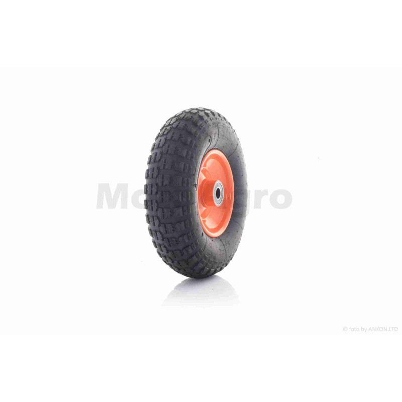 Колесо для тачки у зборі  4.00-6  (пневматичне, підшипник 6204 Ø20)