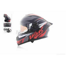 Шолом трансформер "IBK" ( 965A габарит 3 режими чорно-червоний матовий L окуляри)