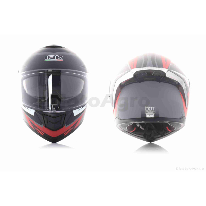 Шолом трансформер  "IBK"  (#965A габарит 3 режими, чорно-червоний матовий, L, окуляри)