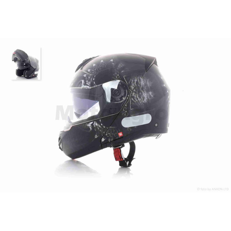 Шолом трансформер  "TANKED"  (#T270 чорний матовий, M, окуляри)