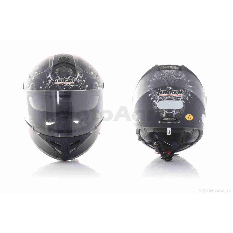 Шолом трансформер  "TANKED"  (#T270 чорний матовий, M, окуляри)