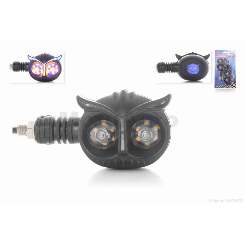 Повороти діодні  пара  пугач, гнучка ніжка  "LIPAI"  (сині)