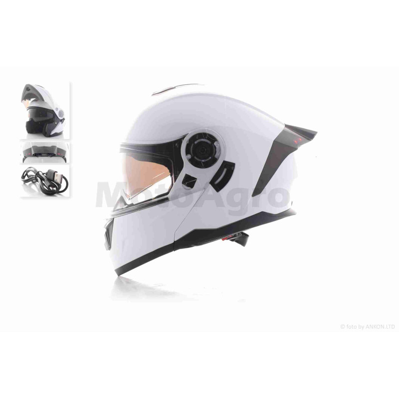 Шолом трансформер  "IBK"  (#965A габарит 3 режими, білий, L, окуляри)