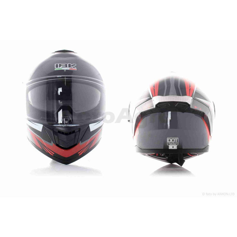 Шолом трансформер  "IBK"  (#965A габарит 3 режими, чорно-червоний, XL, окуляри)