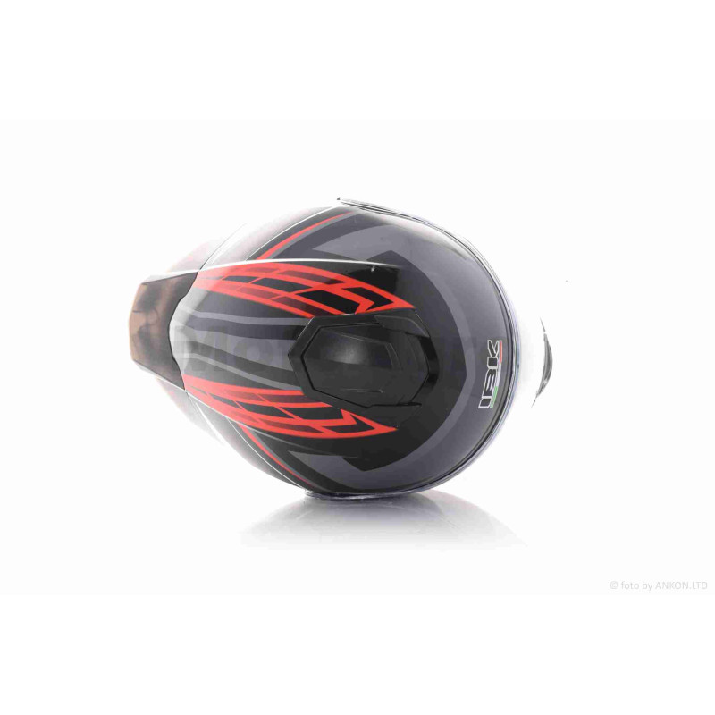 Шолом трансформер  "IBK"  (#965A габарит 3 режими, чорно-червоний, XL, окуляри)