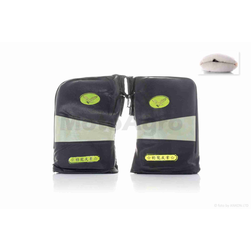 Рукавиці (рум'ятки) на кермо зимові  салатові вставки