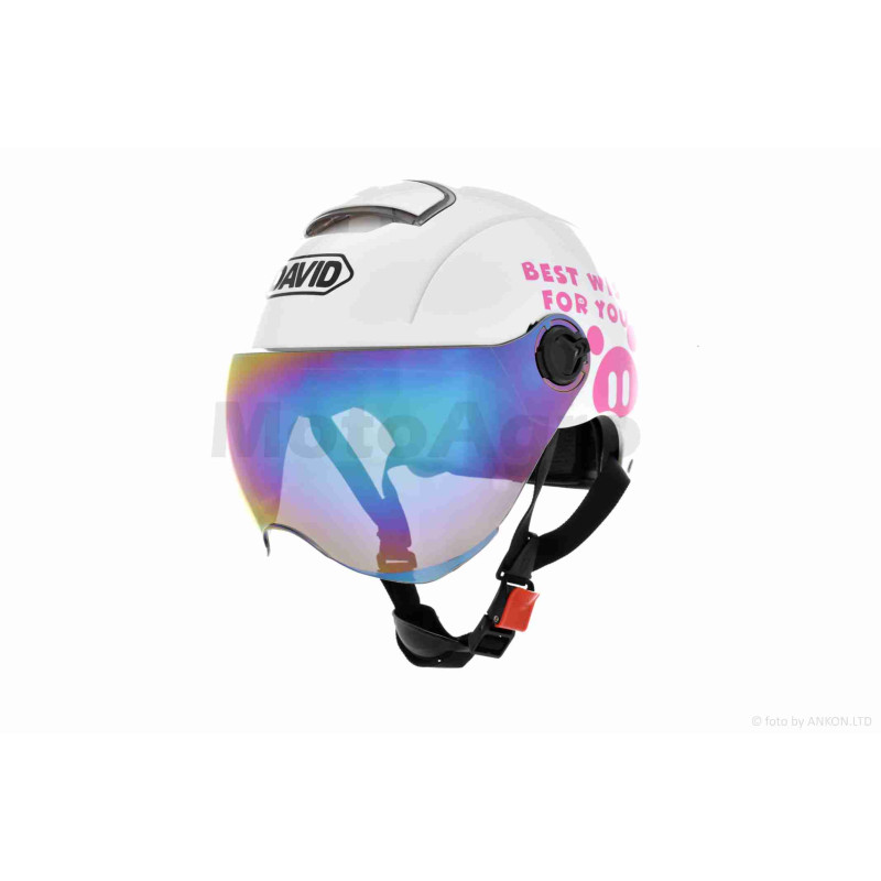 Шолом відкритий підлітковий  "DAVID"  (#S310E, білий, M-XL, ABS)