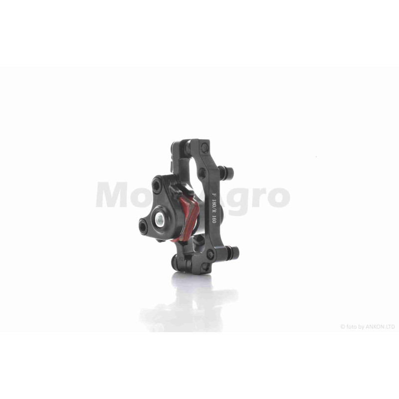 Супорт гальмівний вело  під трос, з адаптером, F180/R160  "BOLIDS"  #DS-006