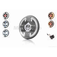 Фара мото діодна кругла D177 H4 2 габарити (білий/жовтий) повороти C134-2P1