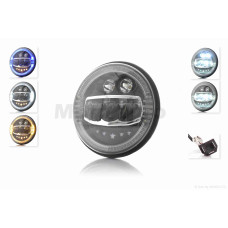 Фара мото діодна кругла D177 H4 3 габарити (білий/жовтий/синій) C88-2P1