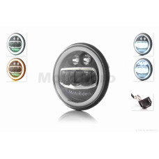 Фара мото діодна кругла D178 H4 2 габарити (білий/жовтий) C55-8S2