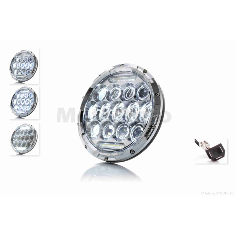 Фара  мото  діодна, кругла, D177, H1, габарит (білий)  #C13-29S1