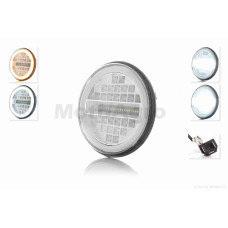 Фара мото діодна кругла D177 H4 2 габарити (білий/жовтий) C80-3S1