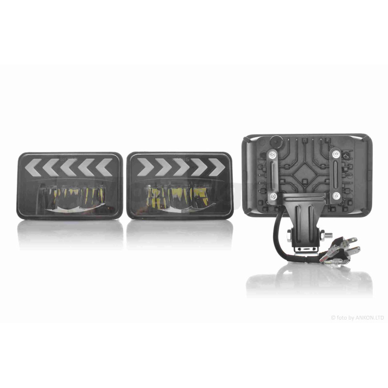 Фари  ATV/авто (пара)  діодні, прямокутні, 168-108, H4, динамічні повороти  #C169-L/R-4Z1