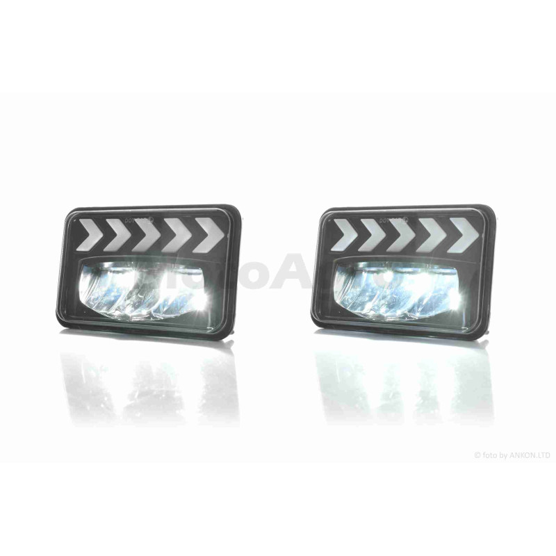 Фари  ATV/авто (пара)  діодні, прямокутні, 168-108, H4, динамічні повороти  #C169-L/R-4Z1