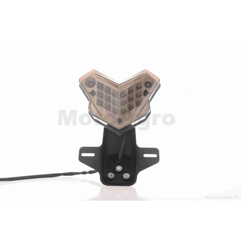 Стоп у зборі діодний  без поворотів, скло тоноване, підсвічування номера  +кронштейн  #17  "LIPAI"