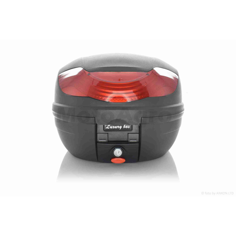 Кофр  52L  410*410*310mm  #E36  поліпропіленовий, знімний, м'яка спинка (чорно-червоний)