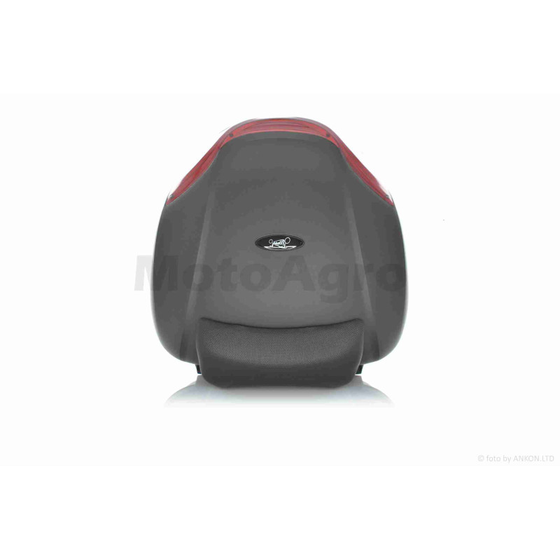 Кофр  52L  410*410*310mm  #E36  поліпропіленовий, знімний, м'яка спинка (чорно-червоний)