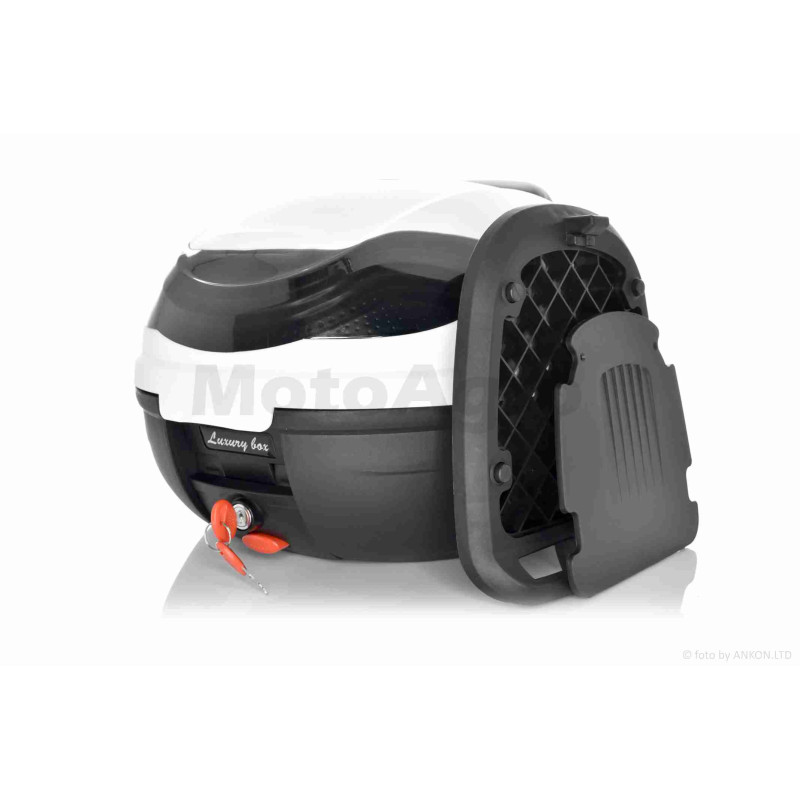 Кофр  52L  410*410*310mm  #E36  поліпропіленовий, знімний, м'яка спинка (біло-чорний)