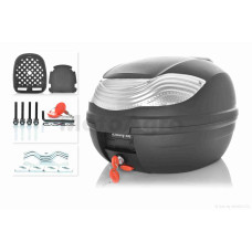 Кофр 410*410*310mm поліпропіленовий знімний м'яка спинка E36 (чорно-сріблястий)