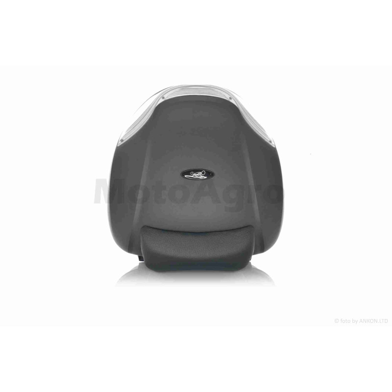 Кофр  52L  410*410*310mm  #E36 поліпропіленовий, знімний, м'яка спинка (чорно-сріблястий)